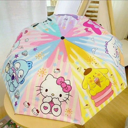 Sanrio Hello Kitty And Friends Umbrella Automatic Multi-Colored New Kuromi Etc - Picture 3 of 3