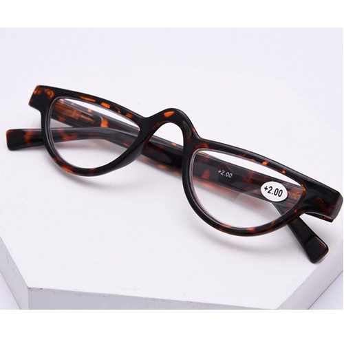 Vintage Reading Glasses Specs /Spring Hinge Colorful Tortoiseshell Half-moon 324 - Picture 7 of 14