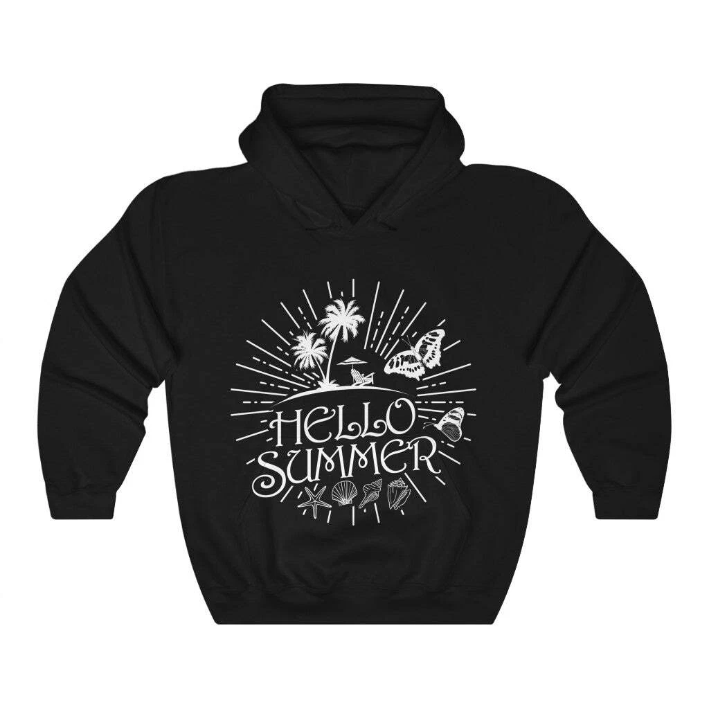 Hello Summer Party Holiday Travel Hoodie Free Time Hooded Sweatshirt