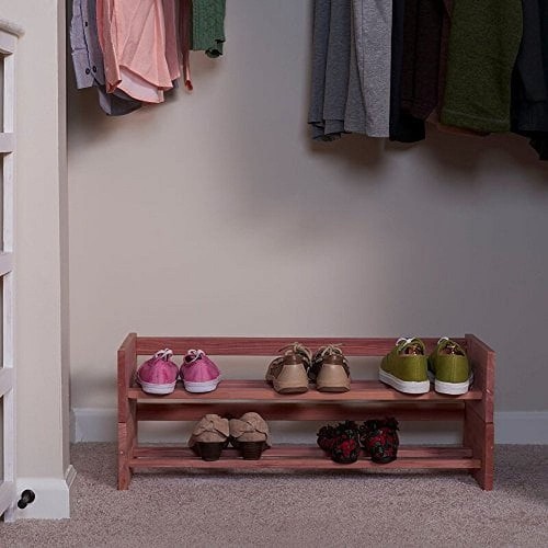 Stackable Cedar Shoe Rack Indoor Organizer Fresh Fragrance Space Saver Home Use - Picture 2 of 2