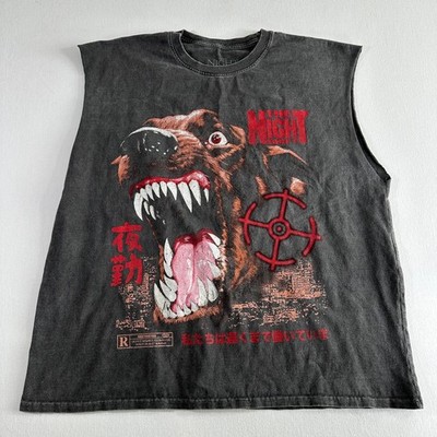 The Night Shift Mens Horrorcore Sleeveless Muscle T Shirt Size XL Gray Graphic