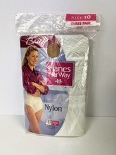 NWT Hanes Her Way Nylon Panties 1995 Vintage Size 10 - 3 Pack