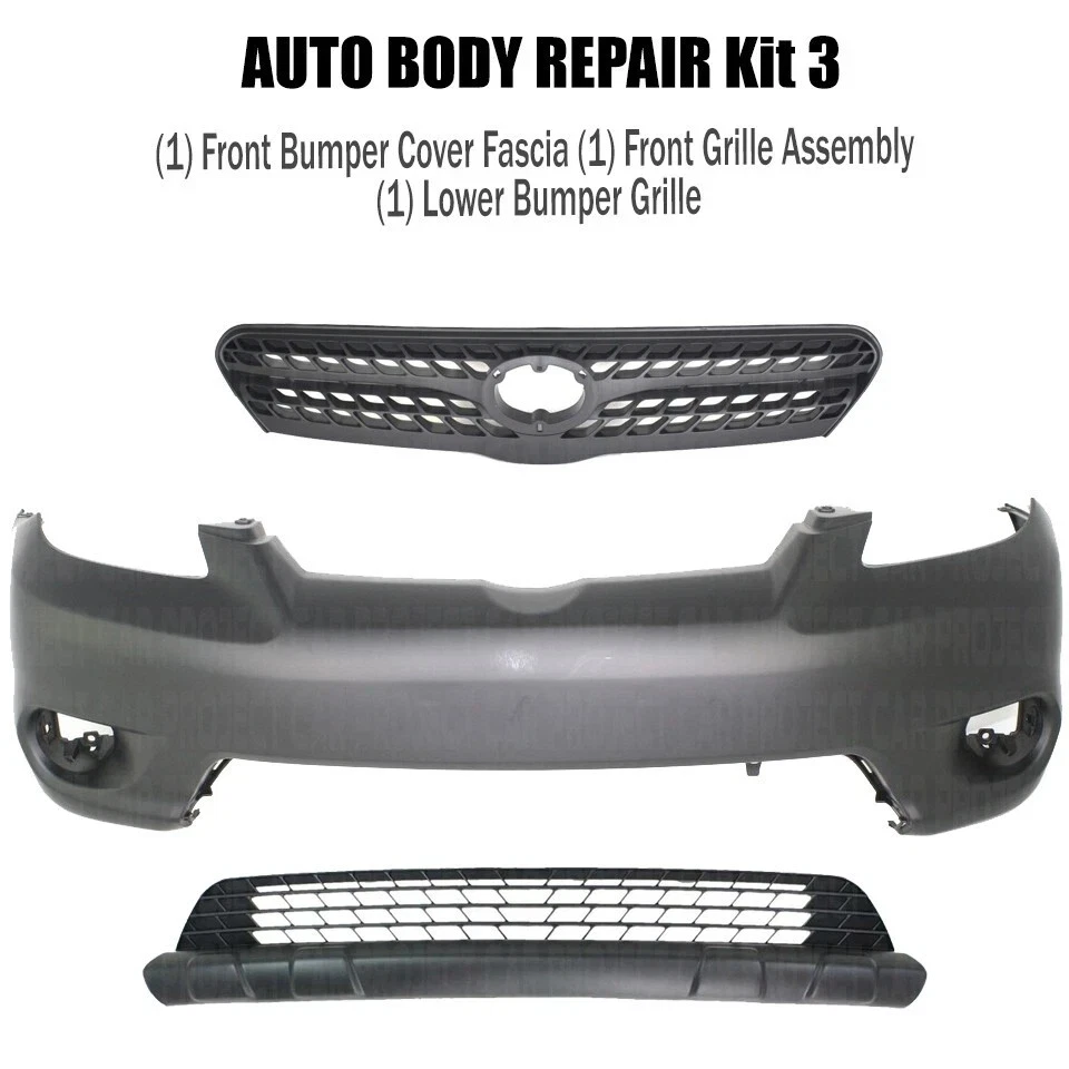 Kit de montaje de cubierta de parachoques delantero fascia y rejilla para Toyota Matrix 2005-2008 Foto 2 de 4