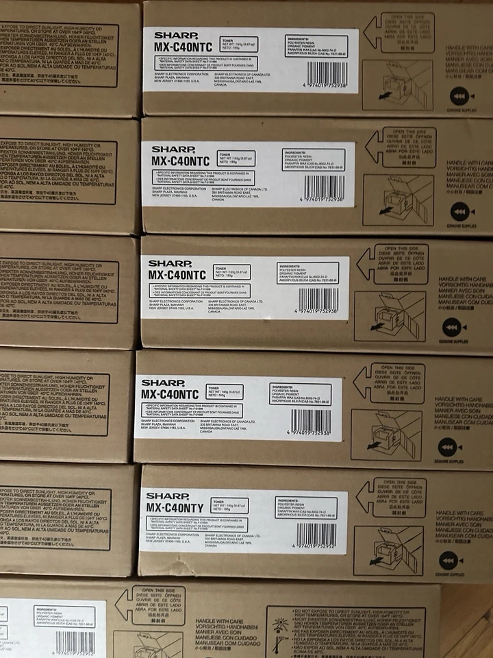 SHARP MX-C40NT Toner Cartridges Set CMYK MXC311 MXC312 MXC401 NEW OEM-11 Packs - Image 4 of 4