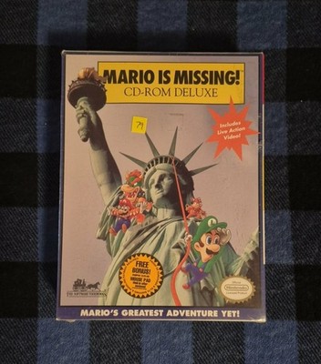 Mario Is Missing! CD-ROM Deluxe - Big Box PC Game - NEW!