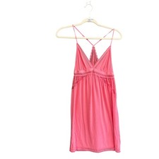 Victoria  s Secret Strappy Lace Trim Slip Festival Babydoll Dress Medium Pink