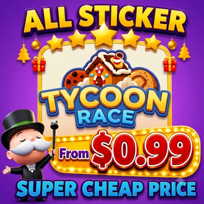 RACE & ALL STICKER For monopoly Go  MOGO Stickers 1-6 SUPER FAST DELIVERY / 24/7