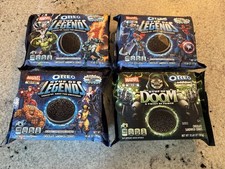 MARVEL OREO Stuff of Legends Dr Doom Cookies Kompletny zestaw 4 Avengers Doomsday