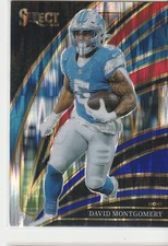 2025 Panini Select - Club Level David Montgomery #269 Red & Blue Shock Prizm
