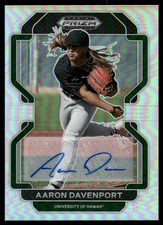 2022 Prizm Draft Picks Base Autographs Prizms Silver 218 Aaron Davenport Auto BB