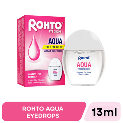 1x  ROHTO Aqua Eye Drops 13ml Gentle Moisturising Lubricating Drops for Dry Eyes