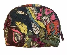 Vintage Vera Bradley Floral Purple and Pink Quilted Makeup Bag 8 x9 Retired