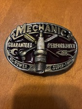 Mechanic Guaranteed Performance Hi-Power Super Tuner Vintage 1982 Belt Buckle