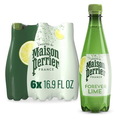 Forever Lime Flavored Sparkling Water, 16.9 Fl Oz Plastic Water Bottles, 6 Count