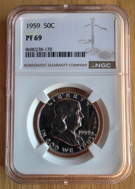 1959 Franklin Half Dollar 50c PF69 NGC Brown Label-🌟High Grade🌟