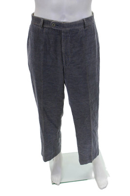 Peter Elliot Mens Zip Button Lined Corduroy Casual Straight Leg Pants Gray Size