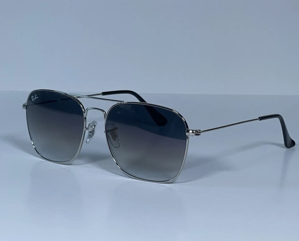 Gafas de sol Ray-Ban RB3136 003/32 caravana pulidas plateadas/grises lentes degradadas Foto 2 de 4