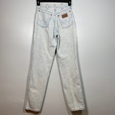 VTG 90s Wrangler Acid Wash Mom Jeans Rigid Denim 25x33 USA High Rise