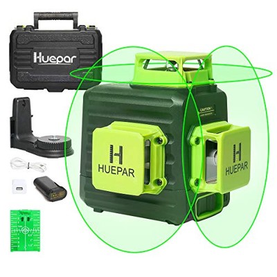Huepar B03CG 3x360° Green Laser Level Cross Line Auto-Leveling Type-C