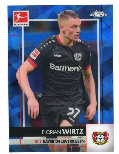 Florian Wirtz #64 2020 Topps Chrome Bundesliga Sapphire card