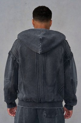 YOUNGLA (SOLD OUT) - 5209 - BATMAN ARMORED ZIP-UPS - GREY WASH