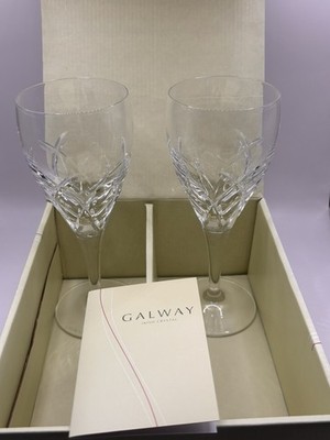 NEU Galway Irish Crystal MYSTIQUE Rotweingläser PAAR signiert verpackt neuwertig 24% LC