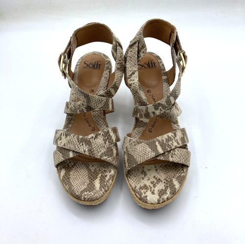 SOFFT Women's Inez Wedge Espadrille Sandal 10M / Sand Snake 1291955 Heel 3" - Picture 3 of 14