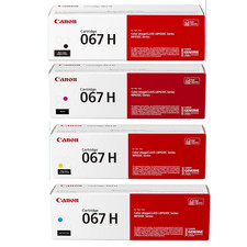 Canon Genuine 067H Toner Cartridge Set Black Cyan Magenta Yellow High Yield