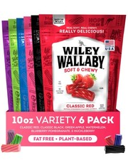 Wiley Wallaby Fruit Flavors & Classic Black 10 Ounce (Pack of 6), Variety