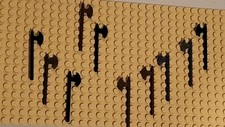 LEGO Part 3348 Weapon Axe BLACK Halberd 10 Castle Knights Brown Grey