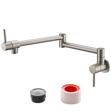 Folding Kitchen Faucet Wall Mount Brass 1/2'' NPT Cold Water Tap Brushed Nickel