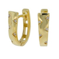 Creolen Klappcreolen Echt Gold 333 (8Kt) Mit Zirkonia