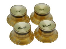 Gold Bell Gibson Style Gold Top Reflector Knobs 2 volume, 2 Tone 24 Spline CTS