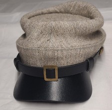 Civil War Reproduction CSA Confederate Infantry Grey Wool Kepi Hat Large