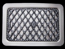 KC23132 NOS GREAT 1970s  DIAMOND CROSSHATCH GRID  SILVERTONE FASHION BUCKLE