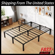 14 Inch Heavy Duty Metal Platform Bed Frame Queen Size Sturdy Steel Slat Support
