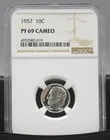 1957 Roosevelt Dime NGC PF 69 CAMEO