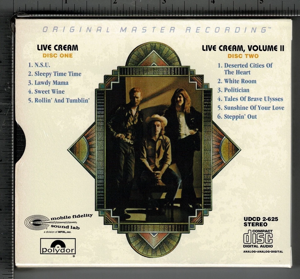Live Cream & Live Cream Vol 2 by Cream, 24kt MFSL Ultradisc II, (2 CD) 1995 RM - Image 2 of 4