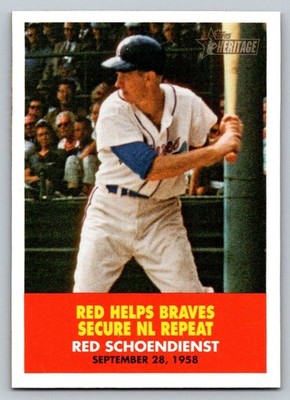 2007 Topps Heritage #FB3 Flash Backs Red Schoendienst Helps Braves Secure