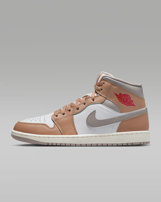 New Nike Air Jordan 1 Mid Shoes - Hemp/ Red (DQ8426-200) | eBay