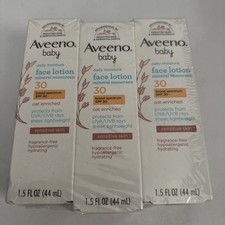 Aveeno Baby Face Lotion SPF 30 1.5 Oz Lot Of 3 exp 4/28