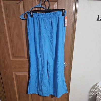 Colsie Pajama Lounge Pants Blue Swiss Dot Paper Bag Waist Ruffle Size Medium NWT