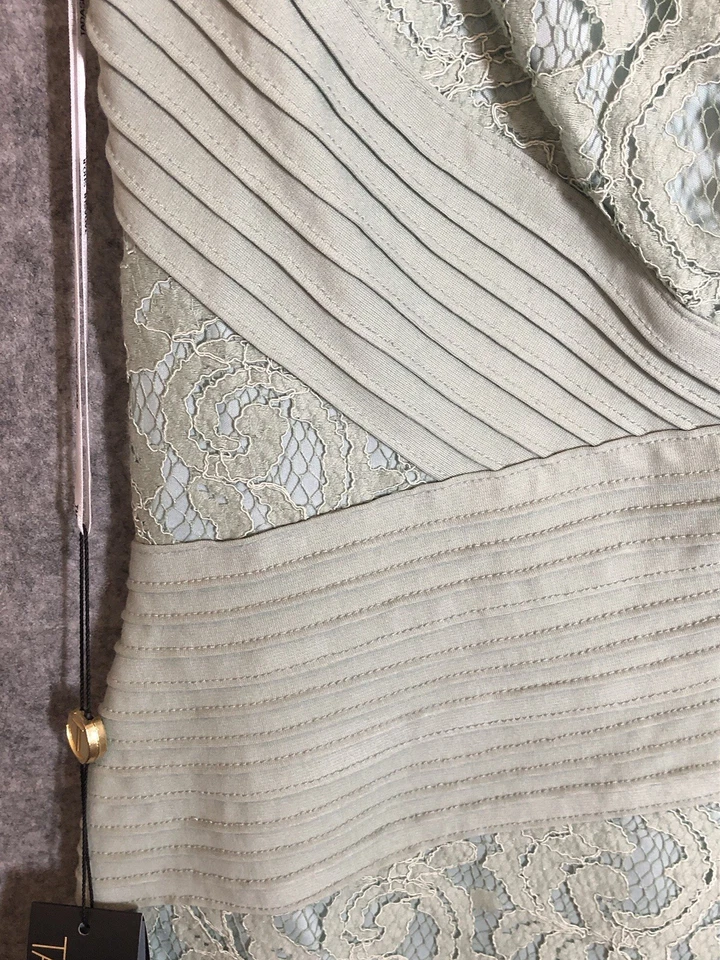 Tadashi Shoji Mujeres 6 Verde Menta Sin Mangas Vaina Vestido Encaje Cóctel con Etiquetas Foto 3 de 4