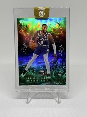 2025-26 Topps Three Damian Lillard Monsters Of The Deep /15 Bucks