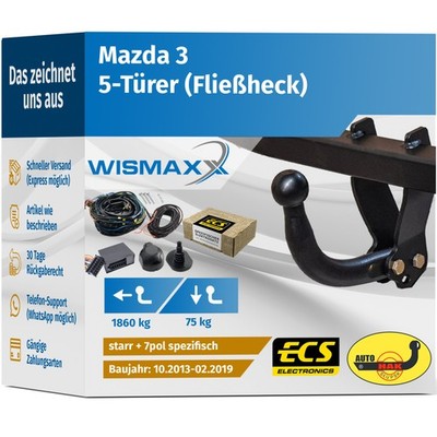 ANHÄNGERKUPPLUNG starr für Mazda 3 13-19 +7pol E-Satz ECS