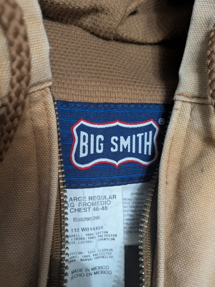 Jaqueta Big Smith de lona com capuz zíper completo - Vintage e desgastada - Grande - Imagem 2 de 4