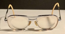 Universal Aviator Pilot Eyeglasses Silver Metal Cable Vintage