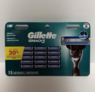 Mach3 Mens Razor Blades Refill 15 Cartridges - Brand New SEALED