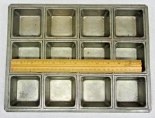 BAKING PAN Commercial Grade Full Size Sheet 12 Pocket Heavy-Duty ~13.5" x 10.25"