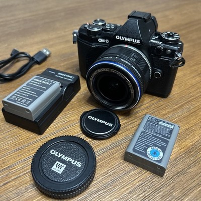 Olympus OM-D E-M5 Mark II Black + 14-42mm Zoom Lens Kit & 2 Batteries